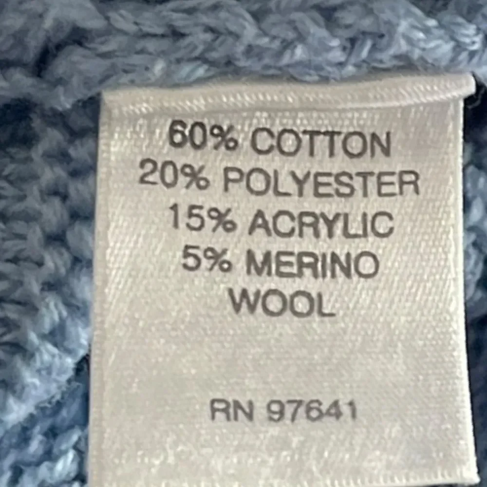 J. Jill Light Blue Crewneck Knit Sweater, size XS. Pullover cotton wool blend